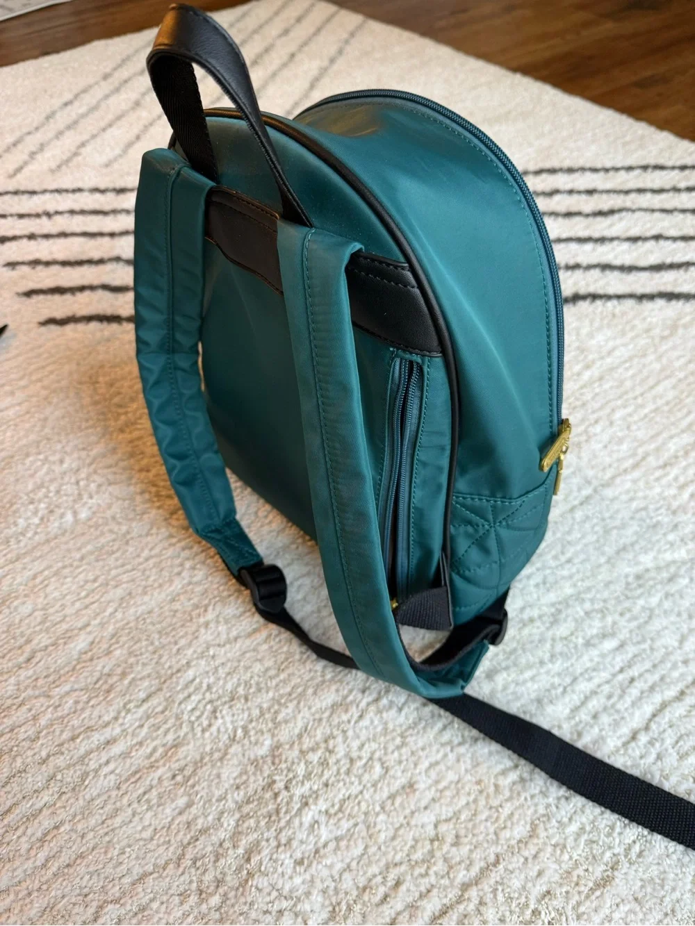 Wrangler Quilted Teal Mini Backpack with Gold Hardware